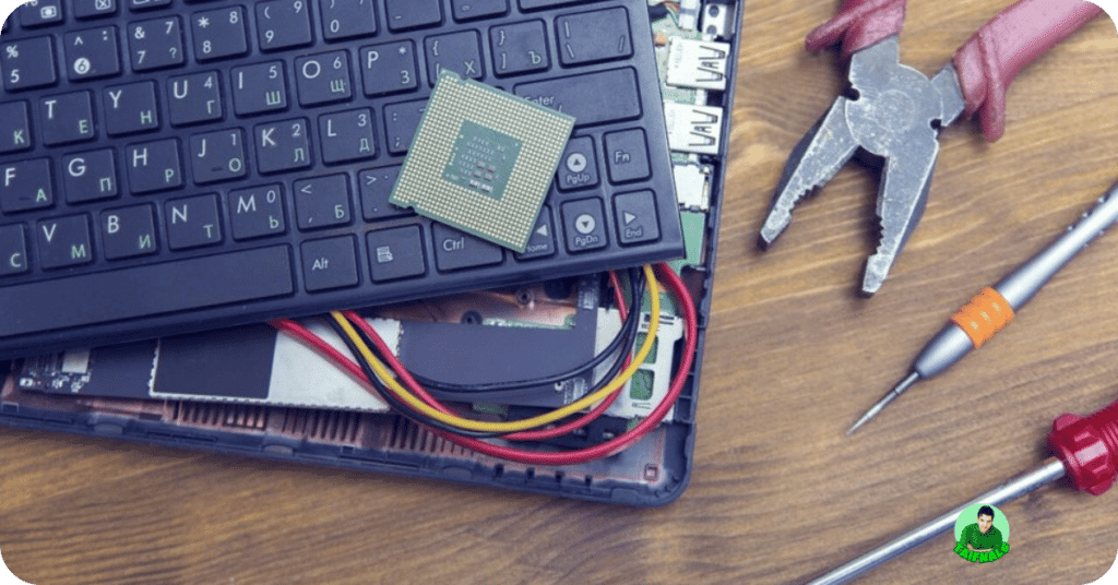 عدم التعامل بحذر مع اللاب توب